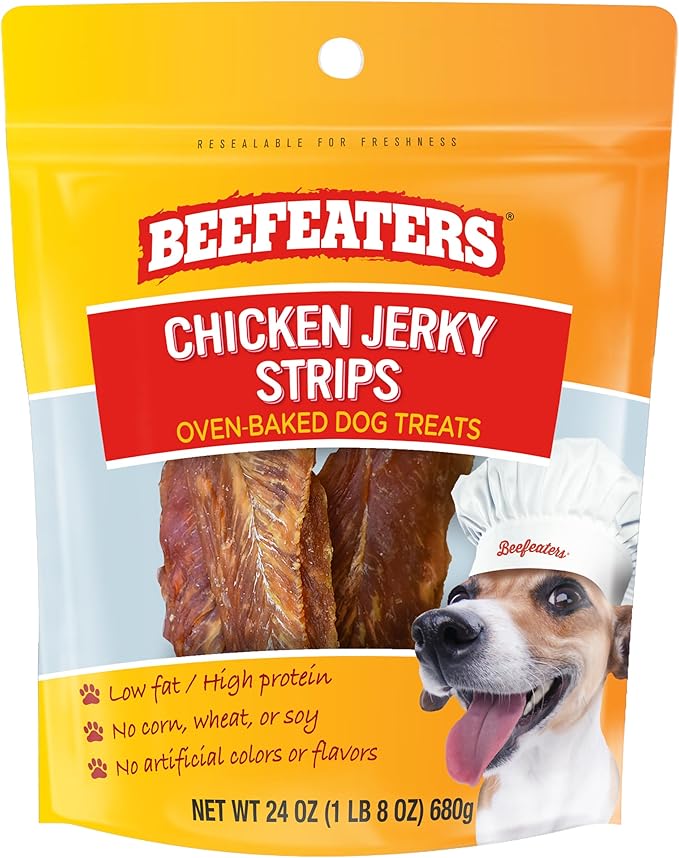 Beefeaters Chicken Jerky Strips for Dogs – Dog Treat. 100% Real Chicken Breast, Grain-Free, No Additives, Perfect for Training & Healthy Growth, Allergy-Friendly