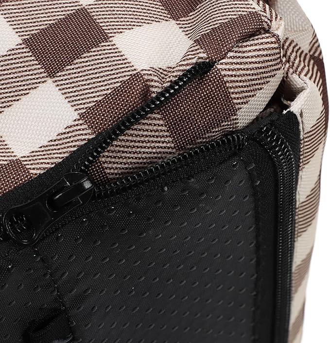 Dog Car Seat, Plaid Square Dog Car Seat, Soft Waterproof Dog Car Seat, Portable Stable Dog Armrest Booster Seat with Adjustable Pillow Pet Seat for Dogs and Cats