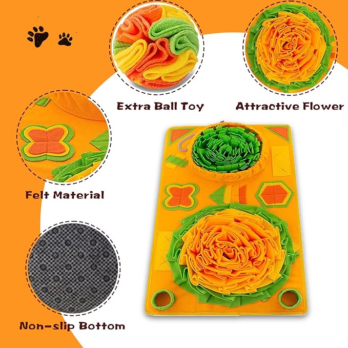Large Snuffle Mat for Dogs Interactive Toys for Dogs Nose-Work Feeding Encourages Natural Foraging Skills