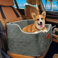 Dog Car Seat for Small Medium Dogs, Detachable Washable Dogs Booster Seat Under 35lbs, Elevated Dog Car Bed with Storage Pockets (Dark Grey, One Size)