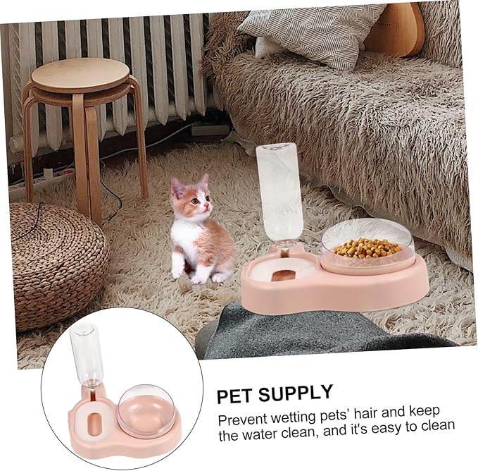 1pc Automatic Pet Water Feeder Dual Bowls Non- Design for Cats and Dogs Easy to Pet Supply for Home Use