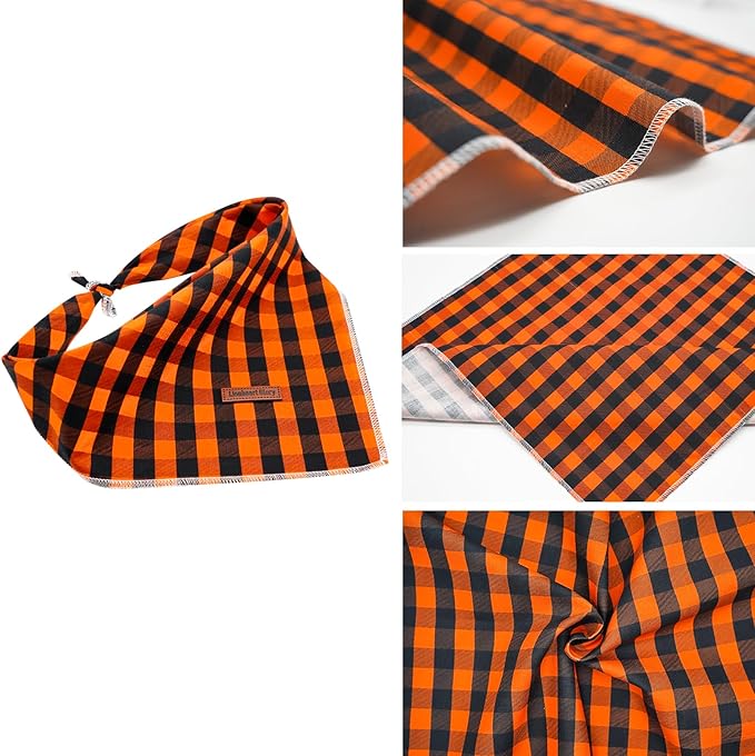 Lionheart Glory Soft Dog Scarf, Washable Fall Bib Scarf, Square Bandana for Small to Large Dogs, Boy & Girl, Halloween Theme