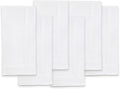 Solino Home White Linen Napkins Set of 6-100% Pure Linen Hemstitch Dinner Napkins 20 x 20 Inch for Winter, Valentines, Holiday, New Year - Classic Hemstitch