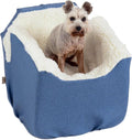 Snoozer Dog Car Seat: Lookout I Dog Booster Car Seat for Pets up to 18lbs, Helps Alleviate Travel Sickness & Fear for Dogs, Removable Washable Cover – Denim Diamond, Size Small