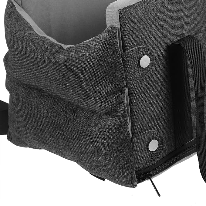 Dog Car Seat for Pets Portable Center Console Travel Seat for Dogs and Cats Soft Design for Easy Cleaning Deep Grey