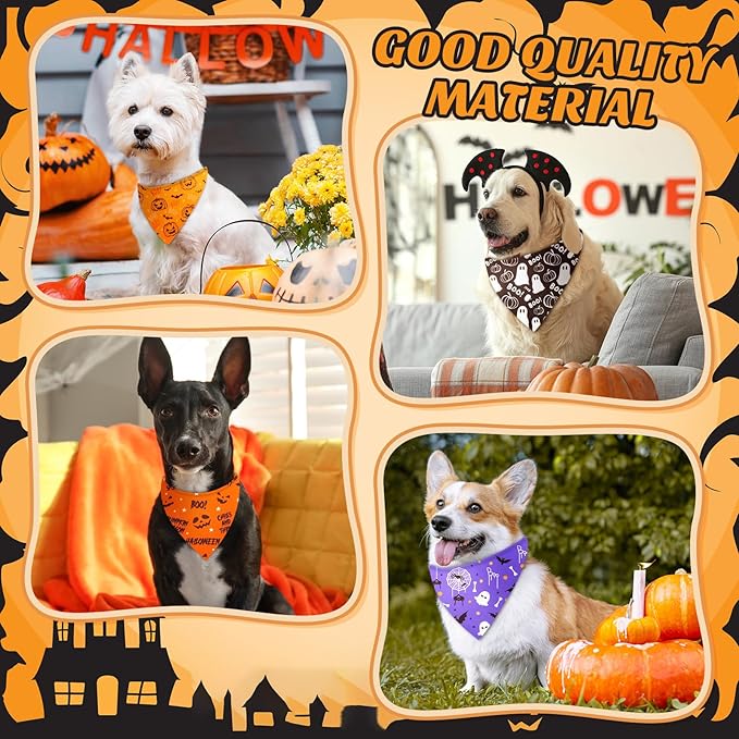 Preboun 200 Pcs Mixed Holiday Dog Bandanas Bulk Festival Bandanas for Dog Triangle Kerchief Bib Scarf Set for Pet Cat Party Costume Photo Props Accessories Pet Shops Owners Groomers, 25 Styles