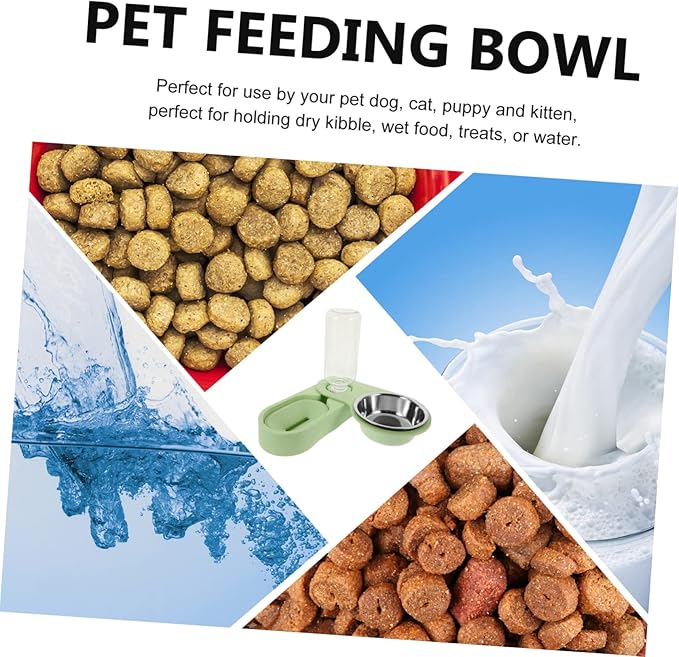 Pet Feeder Detachable Bowls Dual Bowl Cats and Dogs Easy to Feeding Station Automatic Water Dispenser Space-Saving Design