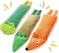 Interactive Squeaky Dog Toys for Small, Medium & Large Dogs, 3-Pack No-Stuffing Plush Chew Toys with Crinkle for Teething Puppies & Gentle Chewers – Keeps Bored Dogs Busy and Safe
