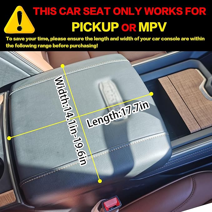 Console Dog Car Seat with Safety Leash for Large Armrest Lid– Booster Seat for Small & Medium Dogs (Up to 25 lbs), Pet Travel Safety Seat with Storage Pockets & Detachable Dog Seat (Large Size)