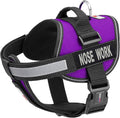 Dogline Vest Harness for Dogs and 2 Removable Nose Work Patches, Medium/22 to 30", Purple