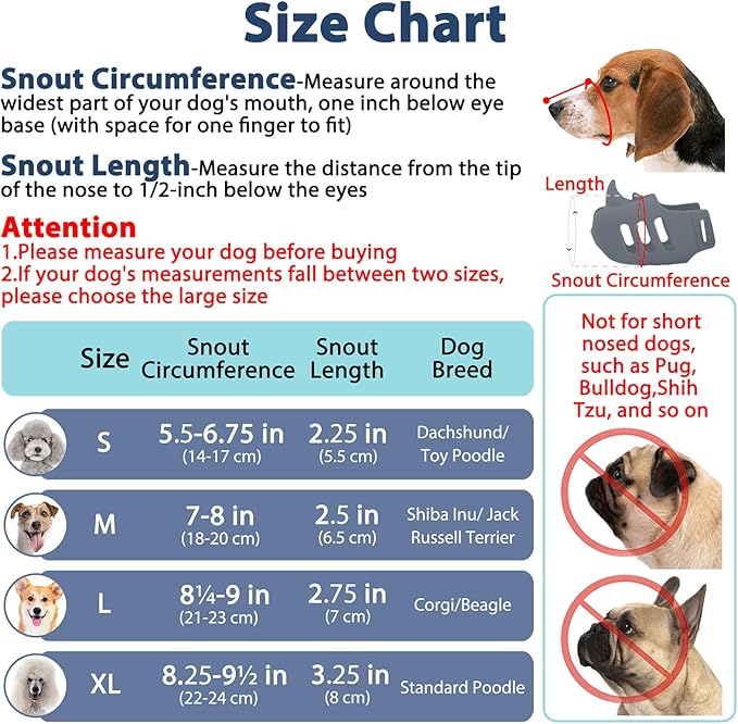 LUCKYPAW Dog Muzzle Soft Muzzle for Small Medium Dog Poodle Dachshund Silicone Cage Mouth Cover for Biting Chewing Funny Rhino Mouth Guard with Adjustable Strap