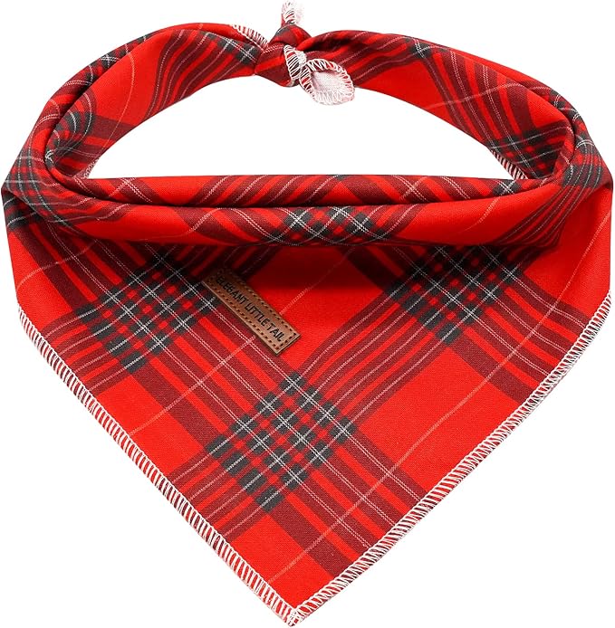 Elegant Little Tail Christmas Dog Bandana - Holiday Bandanas for Small, Medium, Large Dogs - Soft, Washable, Adjustable Square Scarf Kerchief for Girls and Boys