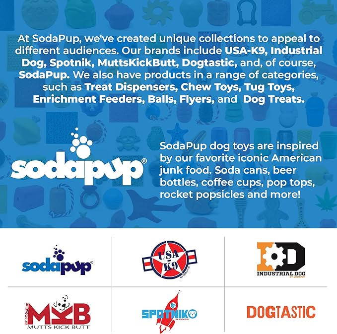 SodaPup Fun Enrichment Feeder, Rubber, Dog, Slow Feeder, 5" x 7"