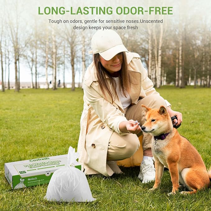 Odor Sealing Dog Poop Bag (90 Bags) Unscented & Durable Dog Waste Bags, Block Smells [Size:L, Color:White]