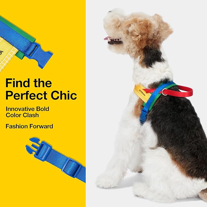 VETRESKA MoMA Dog Harness for Medium Large Dogs, Easy Walk Dog Harness and Leash Set, No Pull Dog Vest Harness for Walking and Training, Adjustable, Take Control & Anti-Twist Pet Lead Combo(Yellow, M)