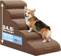 Dog Stairs for High Beds Up to 26-30", 5-Step Foam Pet Ramp with Washable Cover, Gentle Slope Steps, Bed & Couch Ladder for Small Medium Dogs & Senior Cat, Puppy Stairs to Get on Tall Furniture