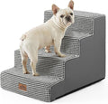 Dog Stairs for Small Dogs, 17.7" Extra Wide Right-Angle Pet Stairs for Couch and Beds, Anti-Slip Dog Steps for Old Cats and Lowrider, 17.7x23.6x17.7 inch,White Black