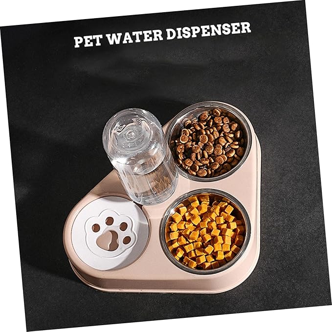 Cat Dog Automatic Water Dispenser Stainless Steel Food Bowls Pet Feeding Bottle