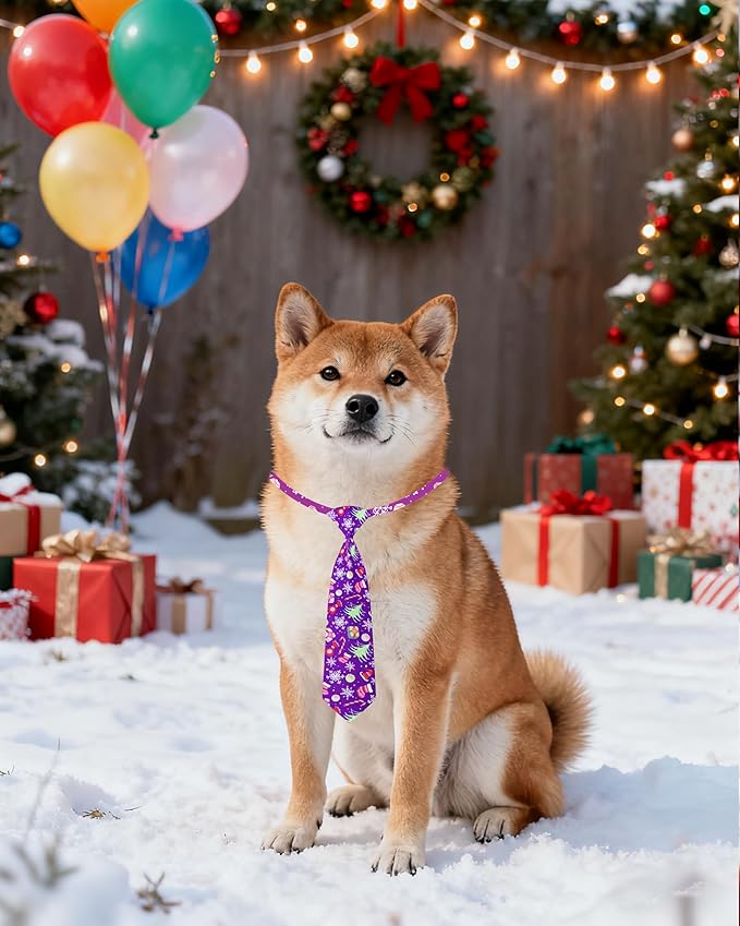 PET SHOW 10pcs Christmas Medium Dog Ties Neckties for Large Dogs Adjustable Holiday Grooming Accessories Neck Ties Bowties Girl Boy Festival Costumes Puppies Cats Photography Party Gift Favor