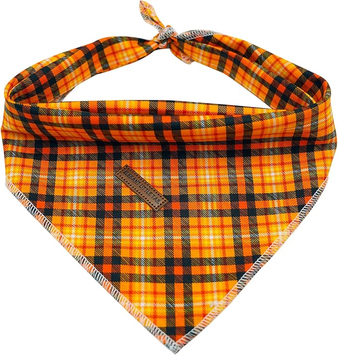 Elegant Little Tail Dog Bandana, Fall Halloween Adjustable Scarf Handkerchief Bib for Small Large Dogs, Boy Girl Square Kerchief