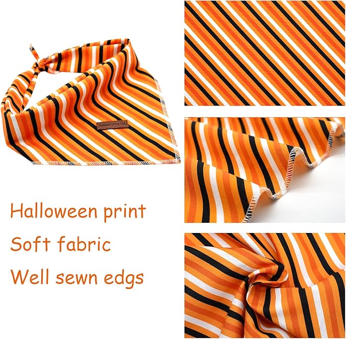 Elegant little tail Fall Dog Bandana, 1PC Girl Boy Dog Bandanas Halloween Bib Scarf Soft Washable Square Dog Scarf Adjustable Dog Kerchief for Small Medium Large Dogs