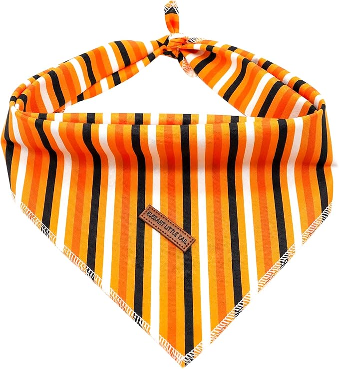 Elegant little tail Fall Dog Bandana, 1PC Girl Boy Dog Bandanas Halloween Bib Scarf Soft Washable Square Dog Scarf Adjustable Dog Kerchief for Small Medium Large Dogs
