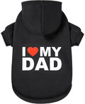 GreenJoy Dog Sweater Dog Hoodie Cold Weather Dog Coat Hooded Sweatshirt for Puppies,Cats, Small Medium Large Dogs (X-Small, Black (I Love My Dad))