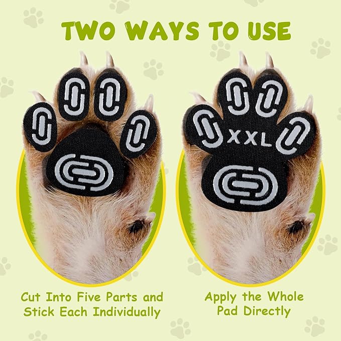 Dapaw Dog Paw Protector Pads, Anti-Slip Paw Grip for Senior & Injured Dogs on Hardwood & Tile Floors, Paw Stickers for Hot Pavement with Strong Traction (5 Sets, 20 Pcs) L