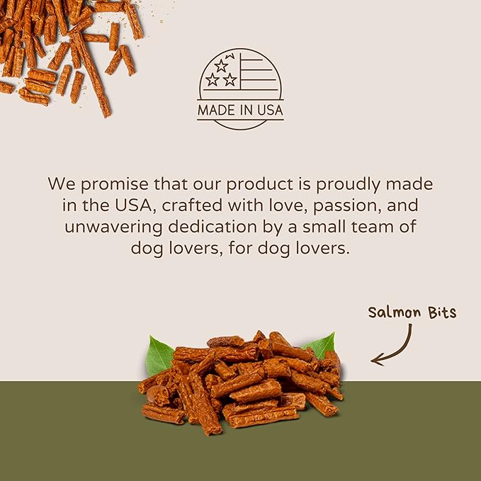 Boulder Dog Food Company All Natural Bits Dog Treats - Dog Treats Made in USA Only (Salmon, 8 oz)