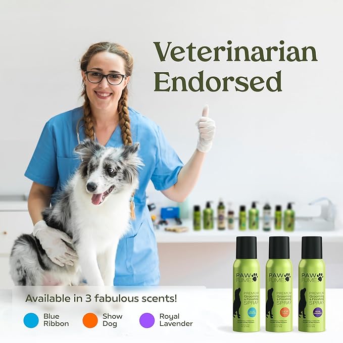 Paw Fume Dog Perfume Spray Long Lasting Scent for Grooming, Show Dog, 2-Pack – Keep Your Pup Fresh All Day – Hypoallergenic, Alcohol-Free, Detangling Formula – Moisturizing Pet Cologne Spray for Dogs