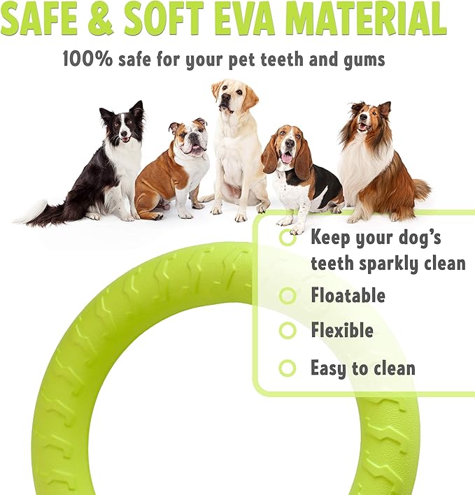 PetSpy Dog Ring Toy – Ring Puller for Outdoor Play, Floating Training & Fetch Toy for Throwing, Catching & Chewers – Durable EVA Flying Disc for Small, Medium & Large Dogs