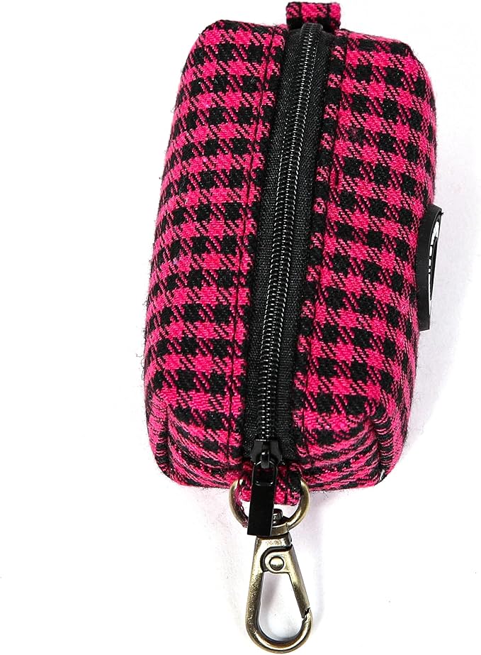 Organic Cotton Dog Poop Bag Holder for Leash Brass Hardware Waste Bag Dispenser Pet Waste Management Solution