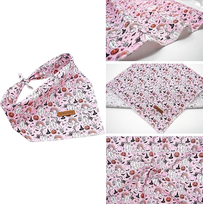 Lionheart Glory Halloween Dog Bandana - 1 Pack Washable Soft Scarf, Fall Bib for Small to Large Dogs, Adjustable Square Bandana for Boys and Girls