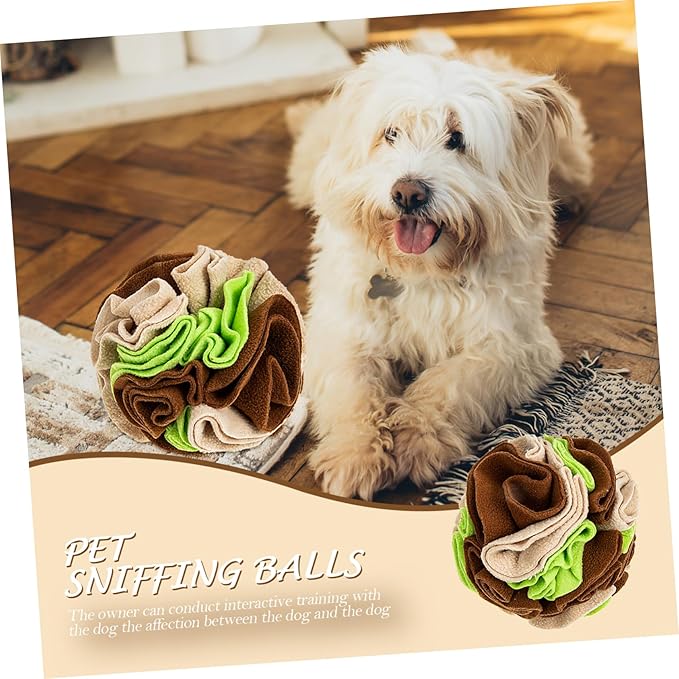 Happyyami Pet Dog Sniff Training Ball Interactive Chewing Toy for Dogs Slow Feeder Puzzle Ball Hidden Treats Polar Fleece Material for Indoor and