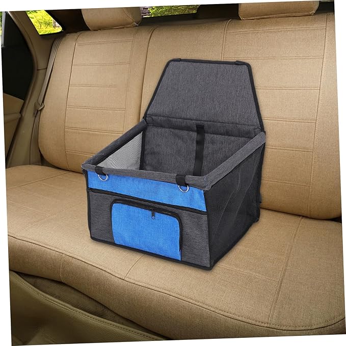 Toyvian Front Pocket Dog Car Seat and Breathable Travel Seat for Cats Dogs Easy to Install Console for Pets Grey