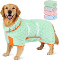 Glittme Dog Bathrobe for Drying Dogs, Super Absorbent Fleece Dog Towel Robe, Adjustable Dry Coat for Large Medium Small Dogs, Warm Pet Drying Vest for After Bath, Swimming, Muddy Walks & Car Travel