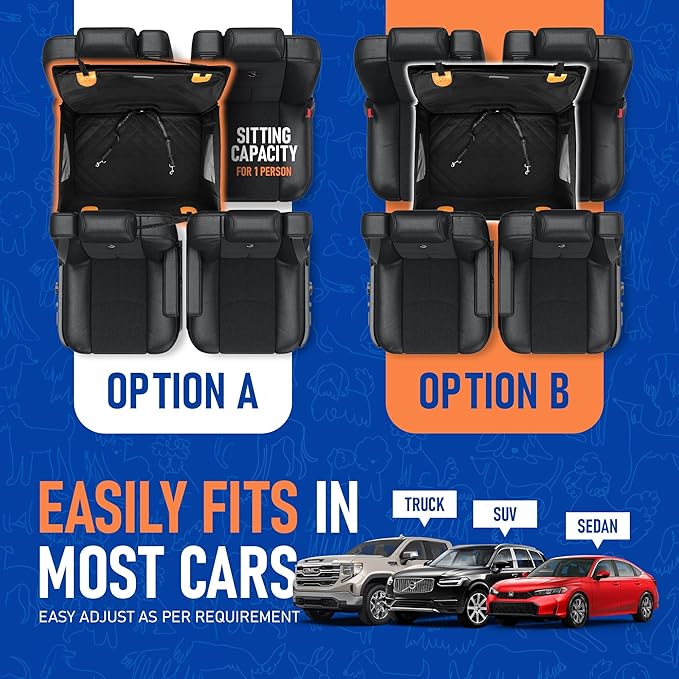 Dog Car Seat Medium Sized Dog or 2 Small Dogs. Hard Bottom, Dual Safety Belt, Waterproof, Mesh Sides, Scratch-Resistant. Car Seat for Medium to Large Dogs, Pet Carseat Cover 29.5" X 19.7" X 19.7"