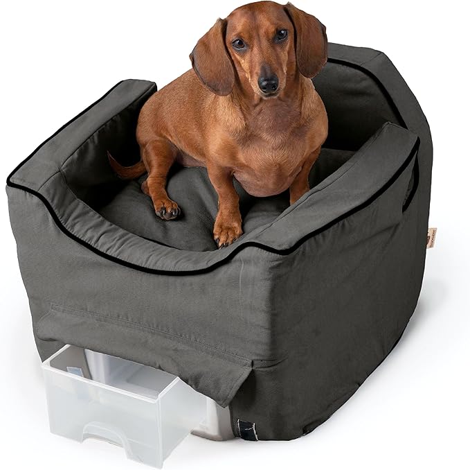 Snoozer Luxury Lookout Pet Car Seat, Small Luxury II, Anthracite with Black