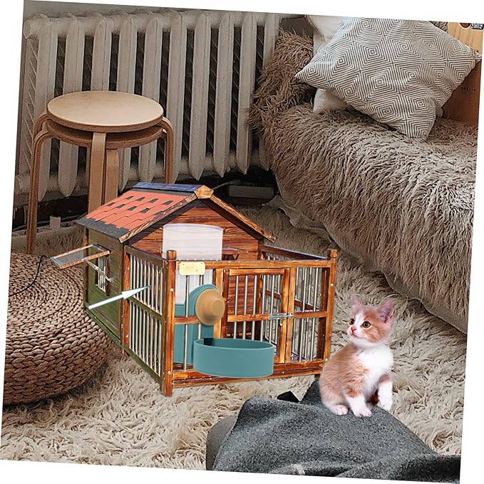 1pc Automatic Cat Water Dispenser Pet Cage Hanging Waterer Easy Install Continuous Height Pet Drinking Tool for Dogs Cats