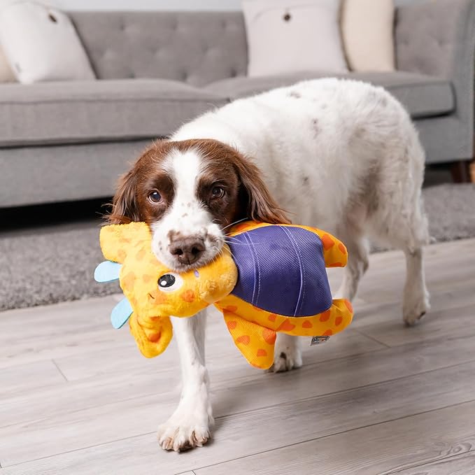 Outward Hound by Nina Ottosson Puzzle Palz Interactive Plush Dog Puzzle Dog Enrichment Toys, Plush, Squeaky, Giraffe, Yellow