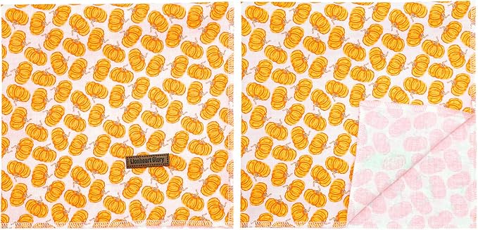 Lionheart Glory Fall Square Dog Scarf - Adjustable, Washable Soft Bandana for Medium Large Dogs (Halloween Pumpkin Theme, 1 Pack)