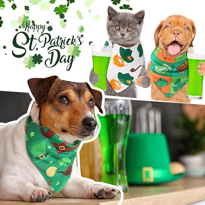 Kigeli 120 Pcs Holiday Dog Bandanas Bulk Valentine's Day Bandana for Dogs St. Patrick's Day Easter Holiday Puppy Scarf Set Triangle Pet Bibs for Small Medium Large Puppy Cats(31.5 x 21.7 x 21.7 in)