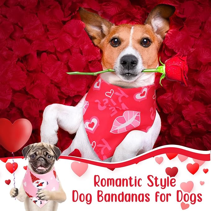Kigeli 120 Pcs Holiday Dog Bandanas Bulk Valentine's Day Bandana for Dogs St. Patrick's Day Easter Holiday Puppy Scarf Set Triangle Pet Bibs for Small Medium Large Puppy Cats(31.5 x 21.7 x 21.7 in)