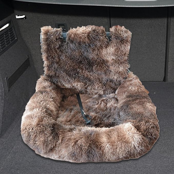 Car Seat Dog - Plush Cat Booster Car Seat - Washable Cushion Comfortable Travel Bed for Vehicle Truck Camping Adventures Vet Visit Daily Commuting Traveling