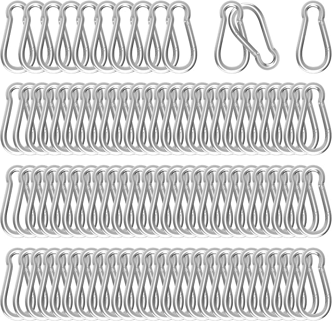 Carabiners Clip Spring Snap Hook,Heavy Duty Galvanized Steel Carabiner,Safety Quick Links Snap Hooks,Spring Clips for Swing Hammock Camping Keychain Outdoor