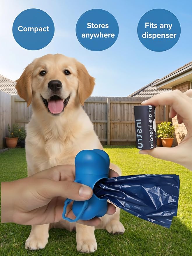Dog Poop Bags Rolls, 18 Rolls (270 Count), Baby Powder Scent, Leakproof, and Durable Bags for Pet Walks