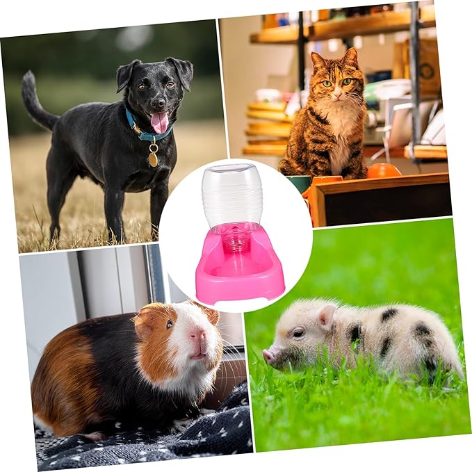 BESPORTBLE Pet Water Feeder Bowl Pink Durable Non Spill Design Environmental Safe Dog Puppy Drinking Tool for Home and Pet Shops