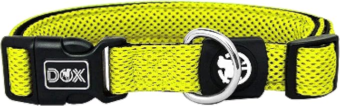 DDOXX Dog Collar Air Mesh, Adjustable, Padded | Many Colors & Sizes | for Small, Medium & Large Dogs | Collars cat Puppy pet Kitten | Yellow, XS