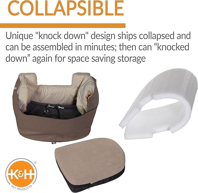 K&H Pet Products Bucket Booster Dog Car Seat Knockdown Tan/Tan Small