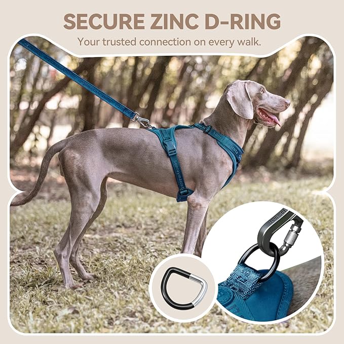 No Pull Dog Harness with Lycra, Three-Point Force Dispersion & 3D Padding, Adjustable Breathable Mesh for Small Medium Large Dogs(Prussian Blue,XS)